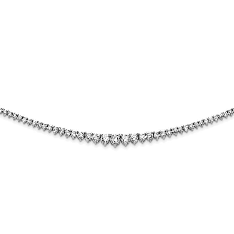 Sterlingsilber Schimmernd Rhodiniert 17 Zoll 157 Stein Abgestuft Zirkonia Halskette