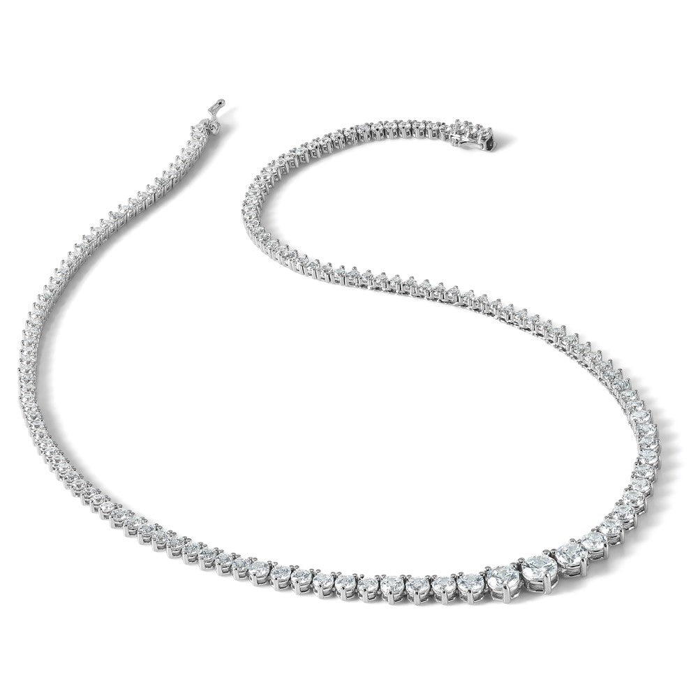 Sterlingsilber Schimmernd Rhodiniert 17 Zoll 132 Stein Abgestuft Zirkonia Halskette