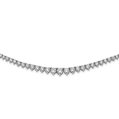 Sterlingsilber Schimmernd Rhodiniert 17 Zoll 132 Stein Abgestuft Zirkonia Halskette