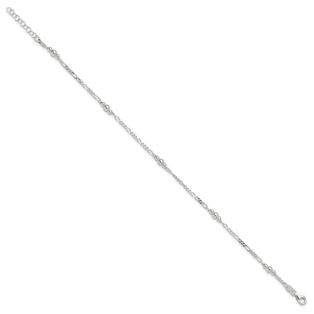 Sterlingsilber Poliert Perle Plus 1 Zoll Verlängerung. Fußkettchen