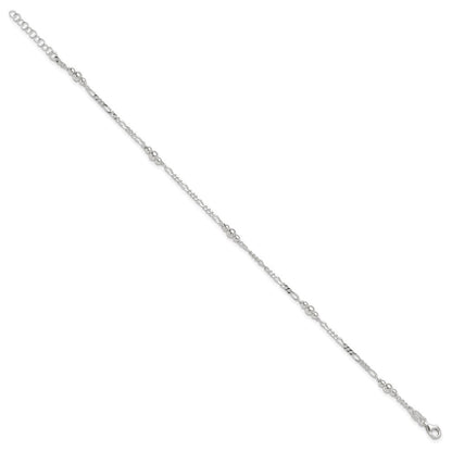 Sterlingsilber Poliert Perle Plus 1 Zoll Verlängerung. Fußkettchen