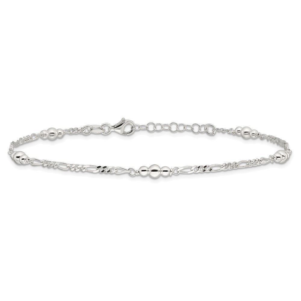 Sterlingsilber Poliert Perle Plus 1 Zoll Verlängerung. Fußkettchen