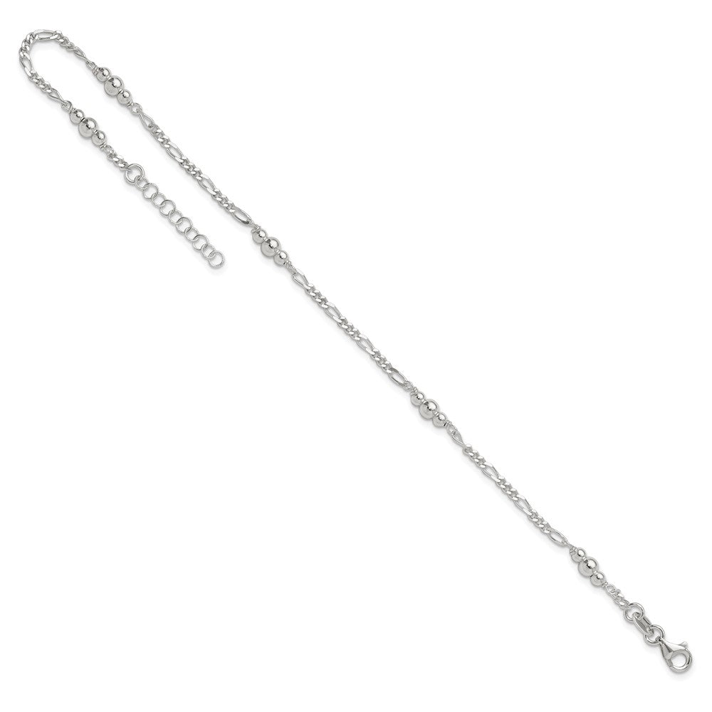 Sterlingsilber Poliert Perle Plus 1 Zoll Verlängerung. Fußkettchen