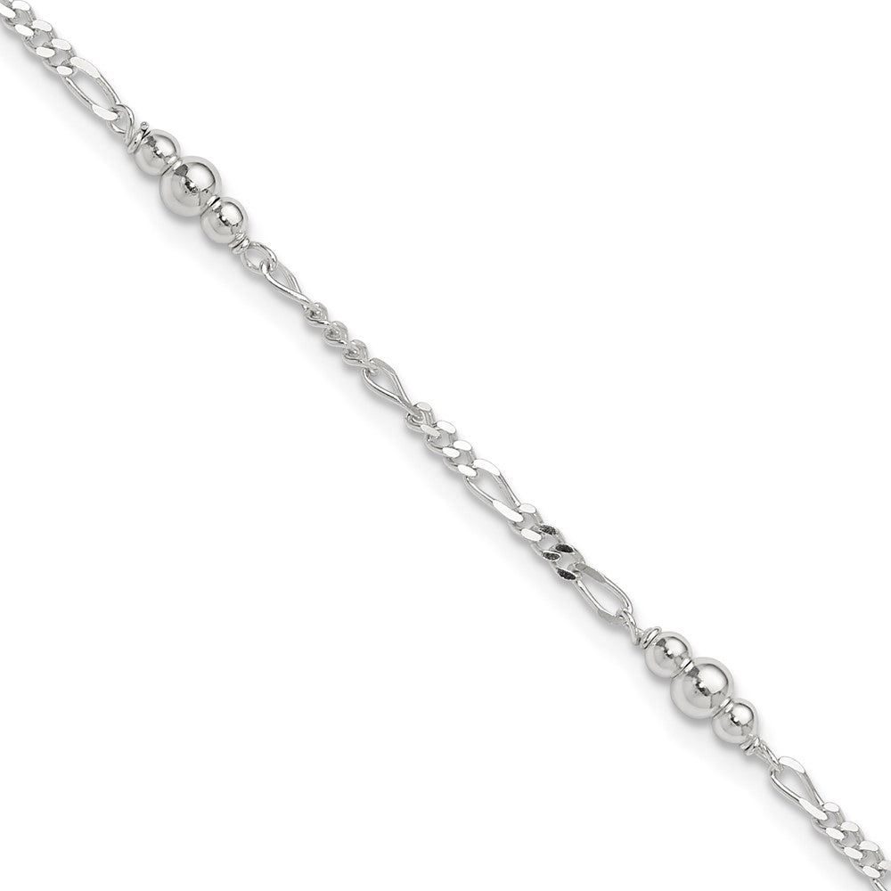 Sterlingsilber Poliert Perle Plus 1 Zoll Verlängerung. Fußkettchen