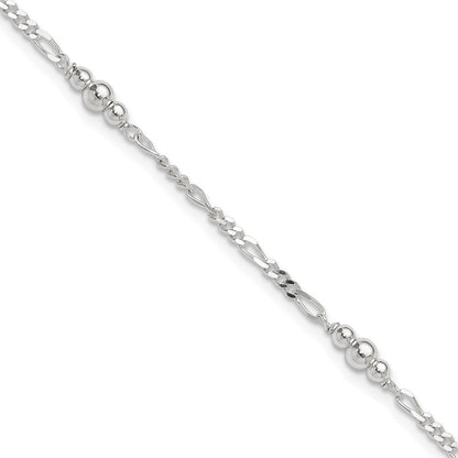 Sterlingsilber Poliert Perle Plus 1 Zoll Verlängerung. Fußkettchen