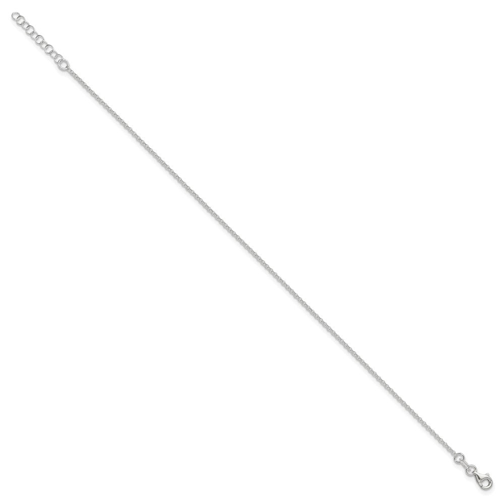 9 Zoll Sterlingsilber Poliert Erbs Kette mit 1 Zoll Verlängerung. Fußkettchen