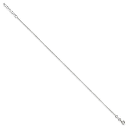 9 Zoll Sterlingsilber Poliert Erbs Kette mit 1 Zoll Verlängerung. Fußkettchen
