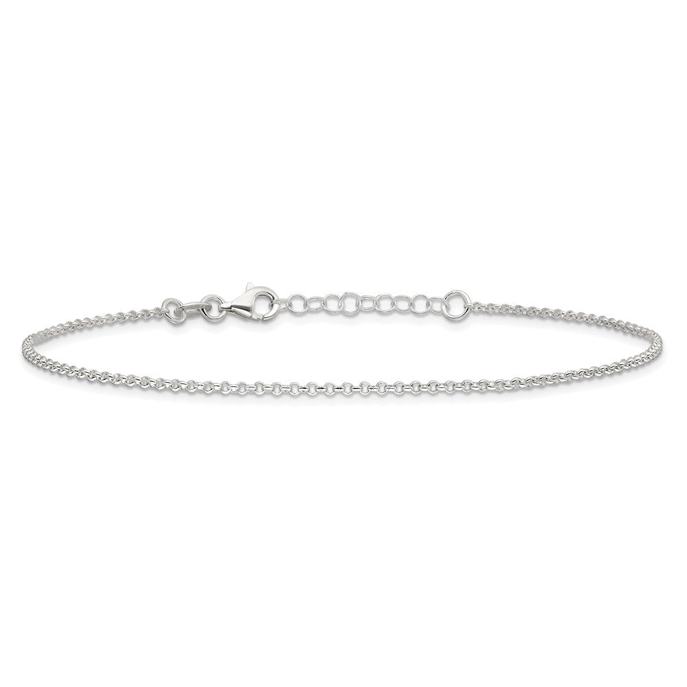 9 Zoll Sterlingsilber Poliert Erbs Kette mit 1 Zoll Verlängerung. Fußkettchen