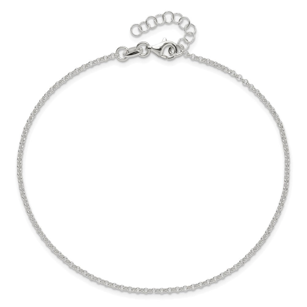 9 Zoll Sterlingsilber Poliert Erbs Kette mit 1 Zoll Verlängerung. Fußkettchen