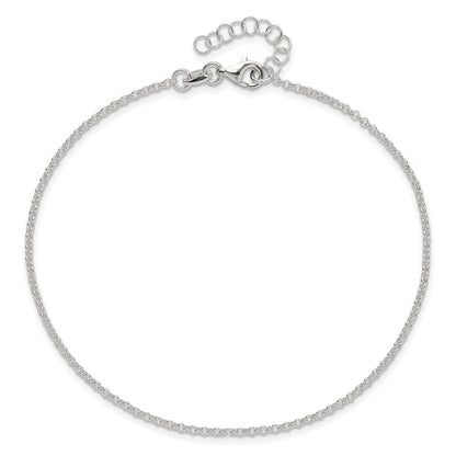 9 Zoll Sterlingsilber Poliert Erbs Kette mit 1 Zoll Verlängerung. Fußkettchen