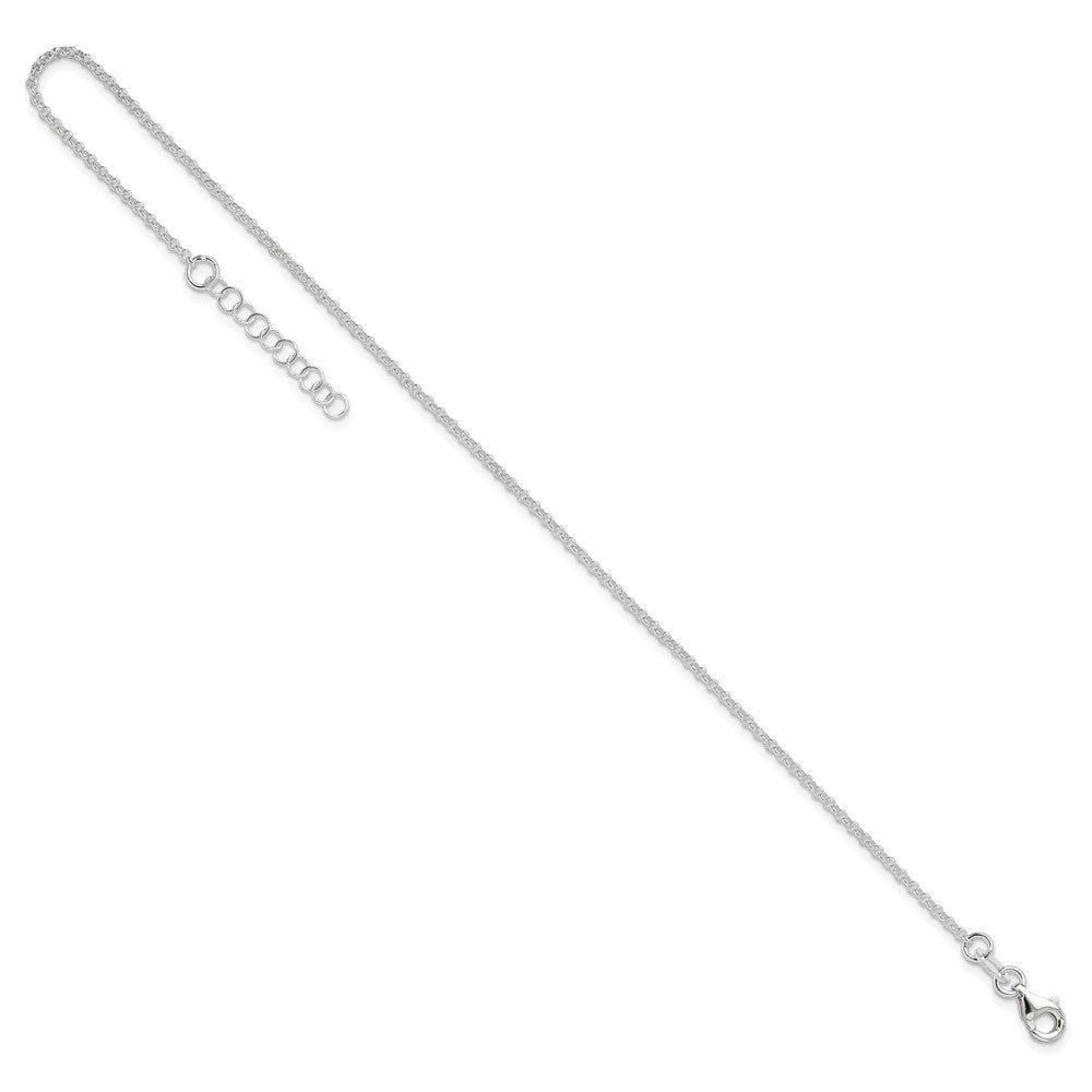 9 Zoll Sterlingsilber Poliert Erbs Kette mit 1 Zoll Verlängerung. Fußkettchen