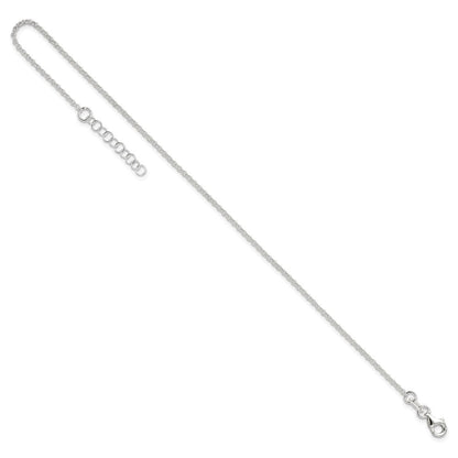 9 Zoll Sterlingsilber Poliert Erbs Kette mit 1 Zoll Verlängerung. Fußkettchen