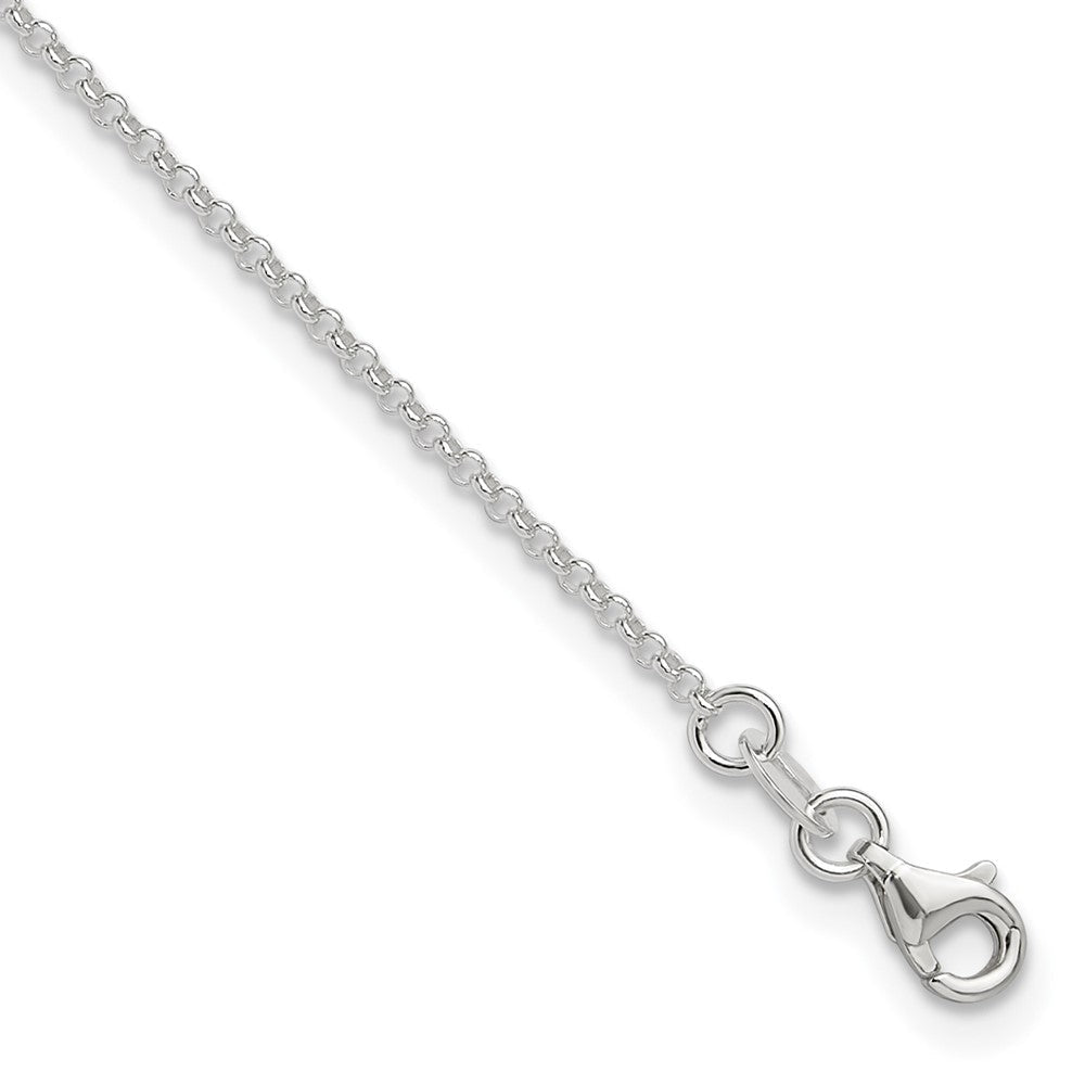 9 Zoll Sterlingsilber Poliert Erbs Kette mit 1 Zoll Verlängerung. Fußkettchen