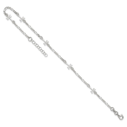 Sterlingsilber Poliert Libelle 8 Zoll Plus 1 Zoll Verlängerung. Fußkettchen