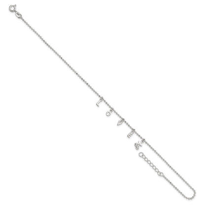 Sterlingsilber Liebe 10 in Plus1 Verlängerung. Fußkettchen