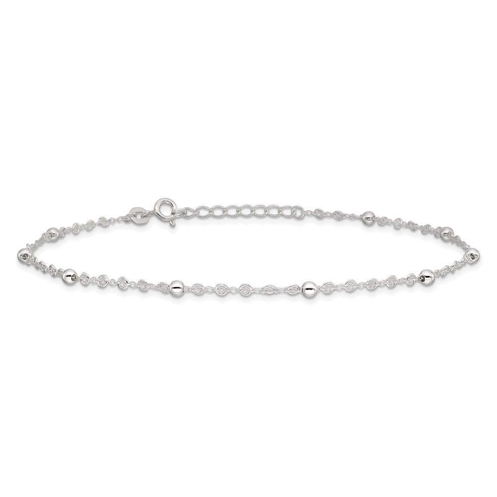 Sterlingsilber 10 Zoll Plus 1 Zoll Verlängerung. Fußkettchen