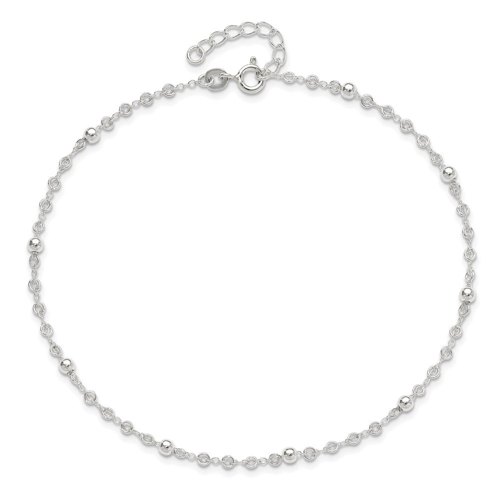 Sterlingsilber 10 Zoll Plus 1 Zoll Verlängerung. Fußkettchen