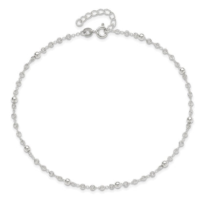 Sterlingsilber 10 Zoll Plus 1 Zoll Verlängerung. Fußkettchen