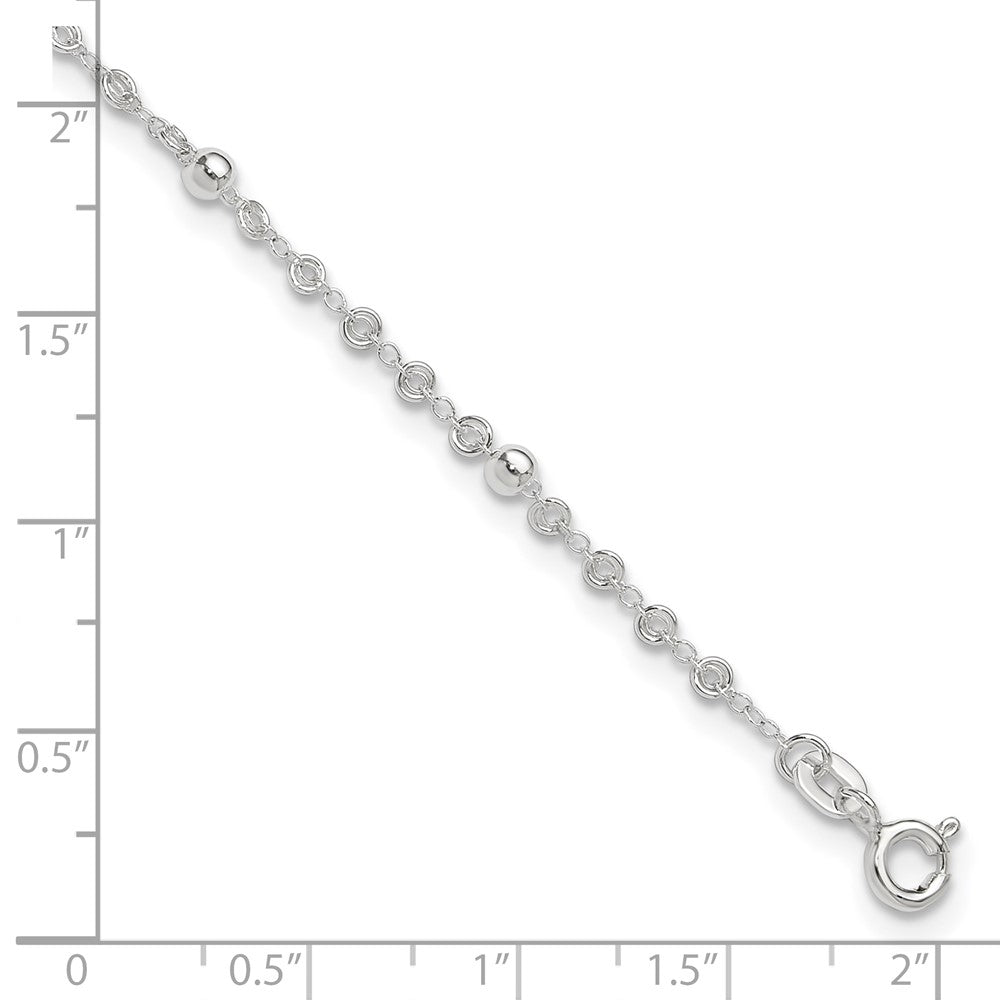 Sterlingsilber 10 Zoll Plus 1 Zoll Verlängerung. Fußkettchen