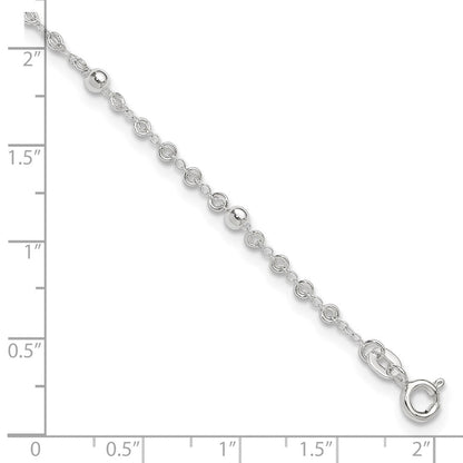 Sterlingsilber 10 Zoll Plus 1 Zoll Verlängerung. Fußkettchen