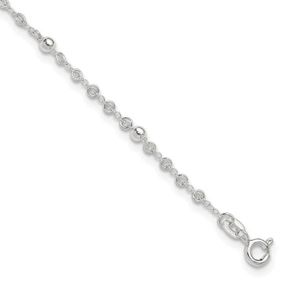 Sterlingsilber 10 Zoll Plus 1 Zoll Verlängerung. Fußkettchen