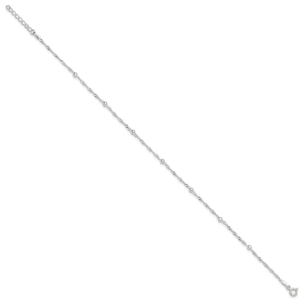 Sterlingsilber 10 Zoll Plus 1 Zoll Verlängerung. Fußkettchen