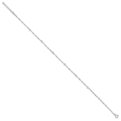 Sterlingsilber 10 Zoll Plus 1 Zoll Verlängerung. Fußkettchen