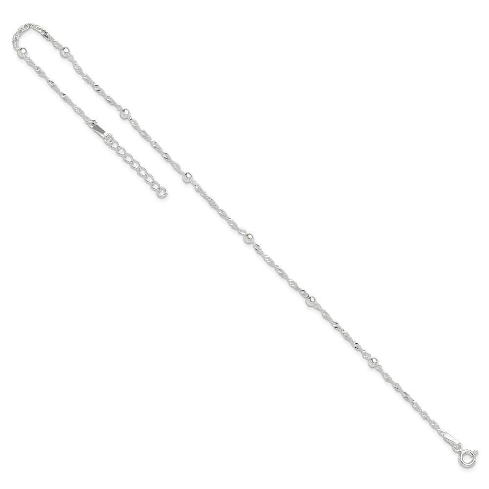 Sterlingsilber 10 Zoll Plus 1 Zoll Verlängerung. Fußkettchen