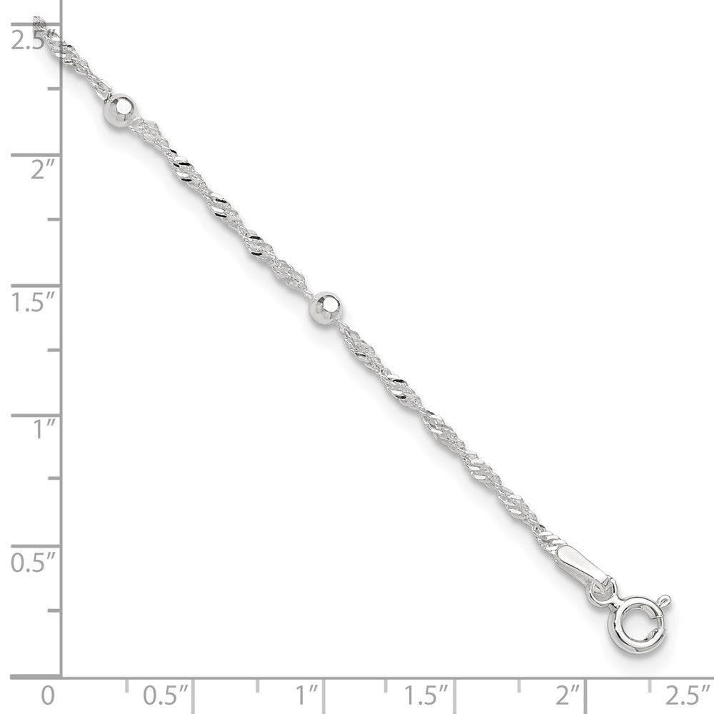 Sterlingsilber 10 Zoll Plus 1 Zoll Verlängerung. Fußkettchen
