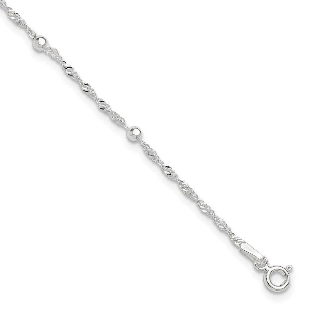Sterlingsilber 10 Zoll Plus 1 Zoll Verlängerung. Fußkettchen