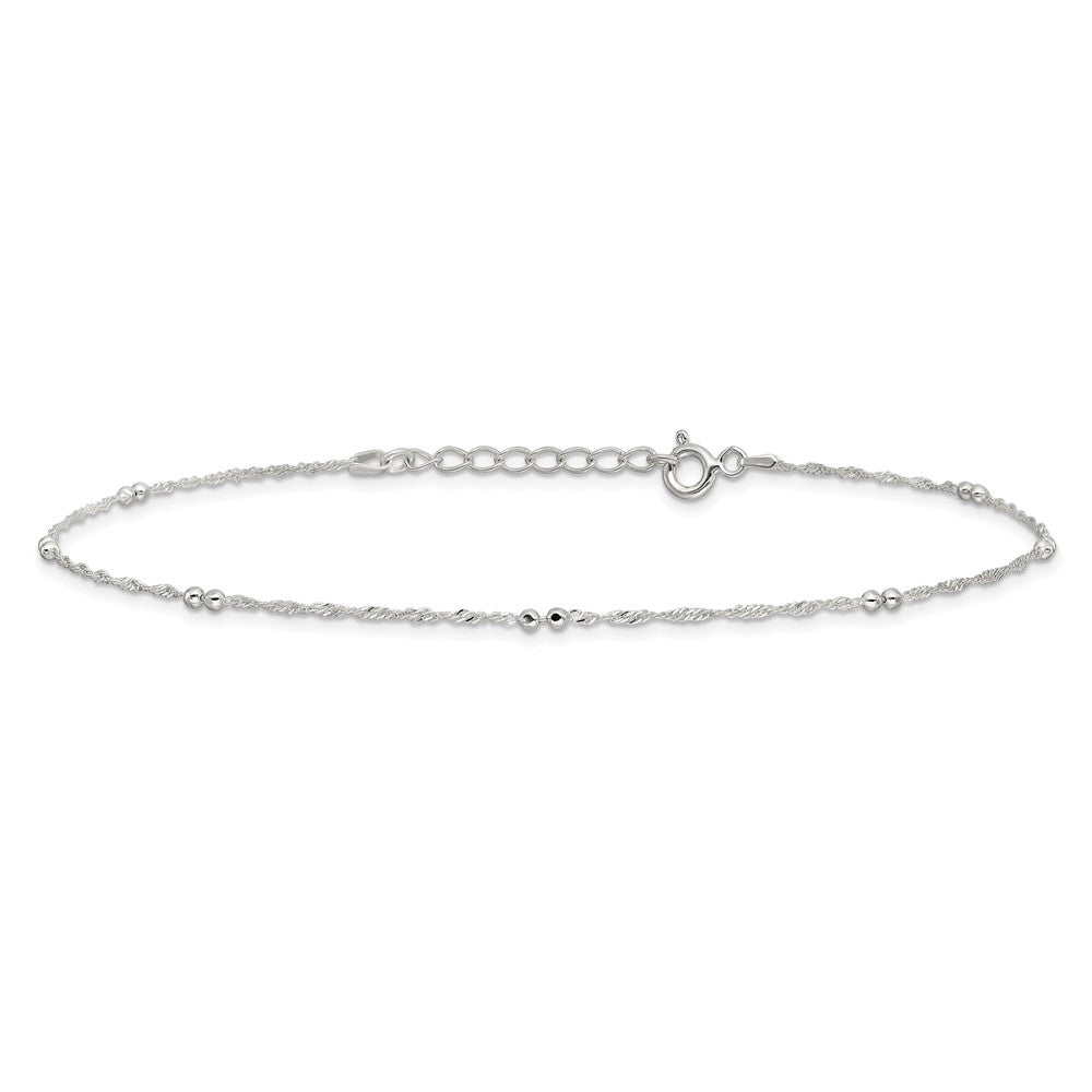 Sterlingsilber 10 Zoll Plus 1 Zoll Verlängerung. Fußkettchen