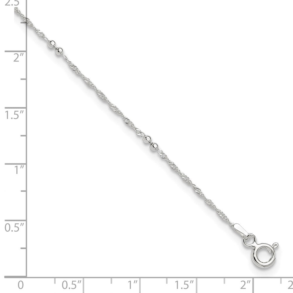 Sterlingsilber 10 Zoll Plus 1 Zoll Verlängerung. Fußkettchen