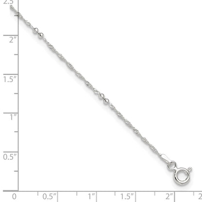 Sterlingsilber 10 Zoll Plus 1 Zoll Verlängerung. Fußkettchen