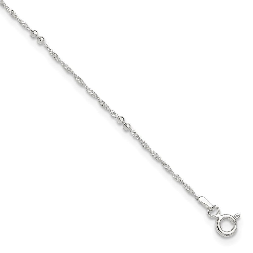 Sterlingsilber 10 Zoll Plus 1 Zoll Verlängerung. Fußkettchen
