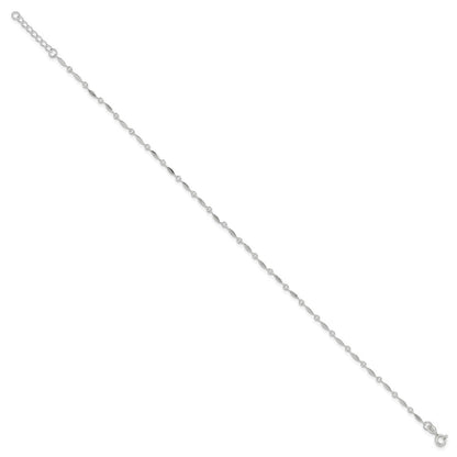 Sterlingsilber 10 Zoll Plus1in Verlängerung. Fußkettchen