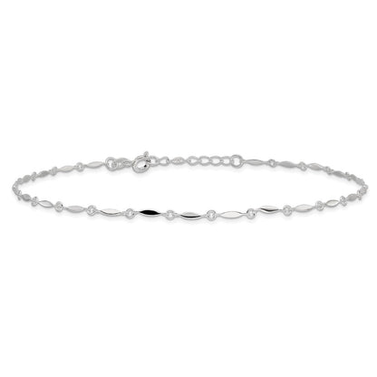 Sterlingsilber 10 Zoll Plus1in Verlängerung. Fußkettchen