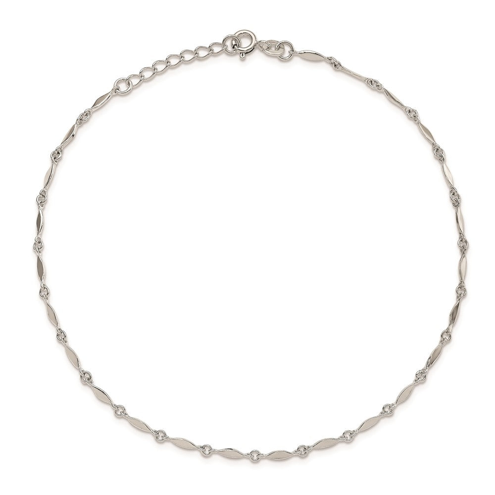 Sterlingsilber 10 Zoll Plus1in Verlängerung. Fußkettchen