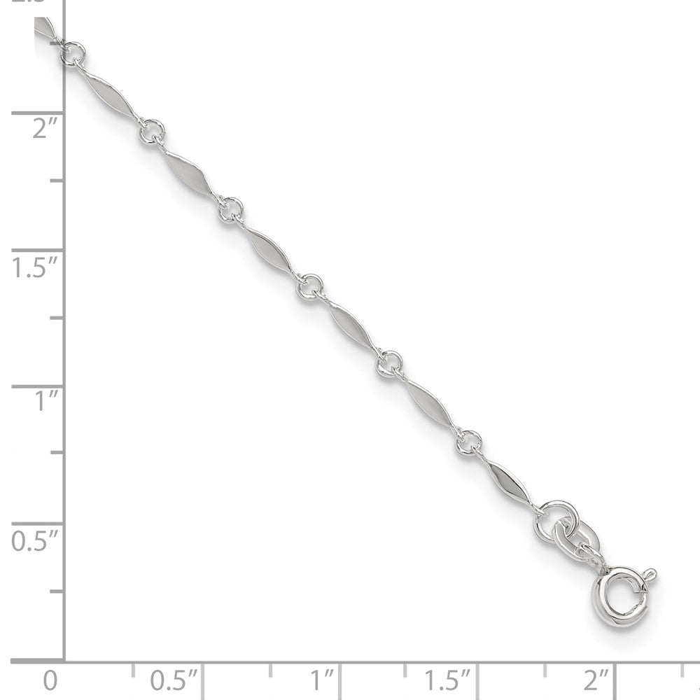 Sterlingsilber 10 Zoll Plus1in Verlängerung. Fußkettchen