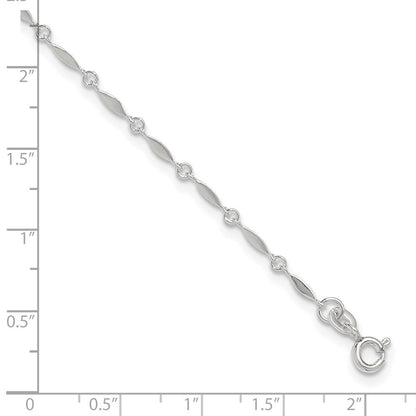 Sterlingsilber 10 Zoll Plus1in Verlängerung. Fußkettchen
