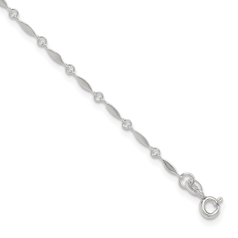 Sterlingsilber 10 Zoll Plus1in Verlängerung. Fußkettchen