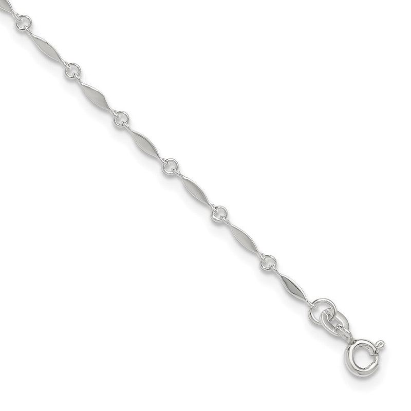 Sterlingsilber 10 Zoll Plus1in Verlängerung. Fußkettchen