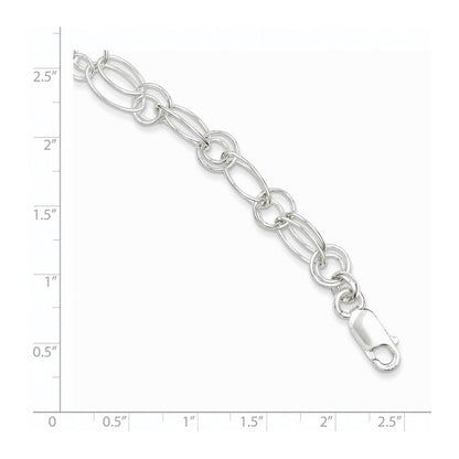 7.5 Zoll Sterlingsilber Poliert Oval Glieder Armband