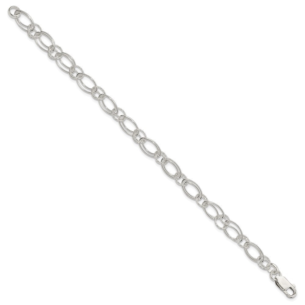 7.5 Zoll Sterlingsilber Poliert Oval Glieder Armband