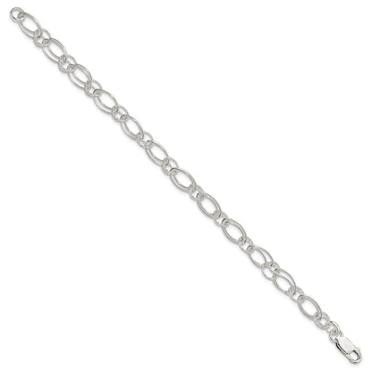 7.5 Zoll Sterlingsilber Poliert Oval Glieder Armband