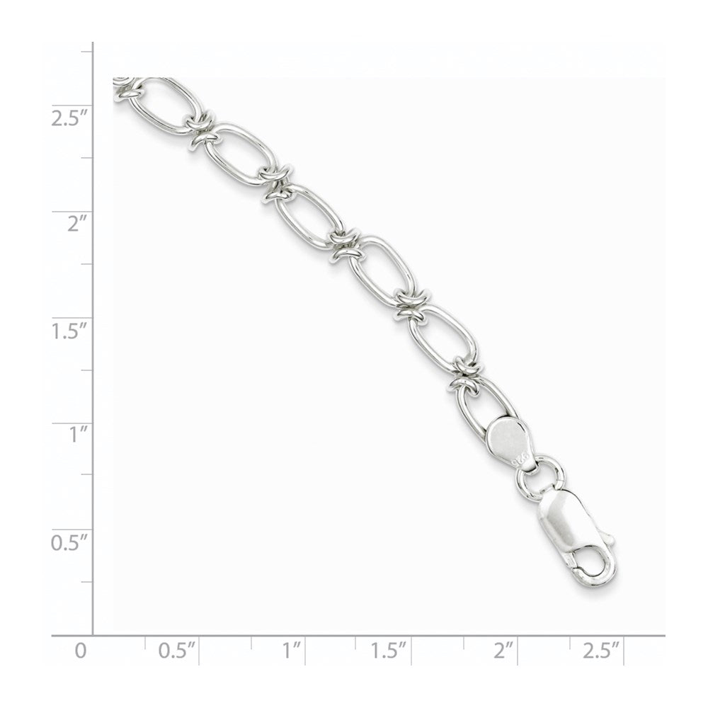 7.5 Zoll Sterlingsilber Poliert Oval Glieder Armband