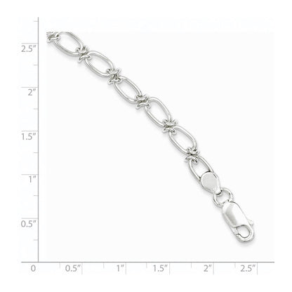 7.5 Zoll Sterlingsilber Poliert Oval Glieder Armband