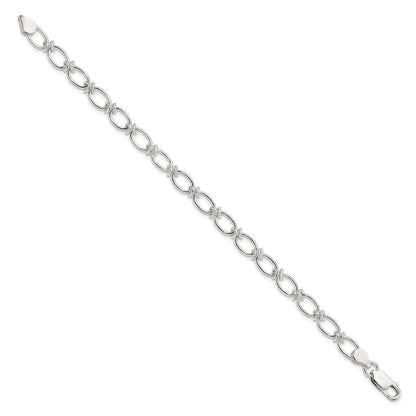 7.5 Zoll Sterlingsilber Poliert Oval Glieder Armband