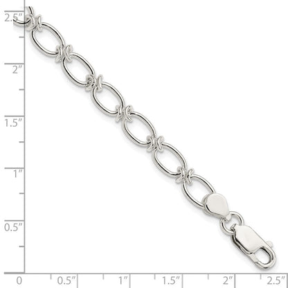 7.5 Zoll Sterlingsilber Poliert Oval Glieder Armband