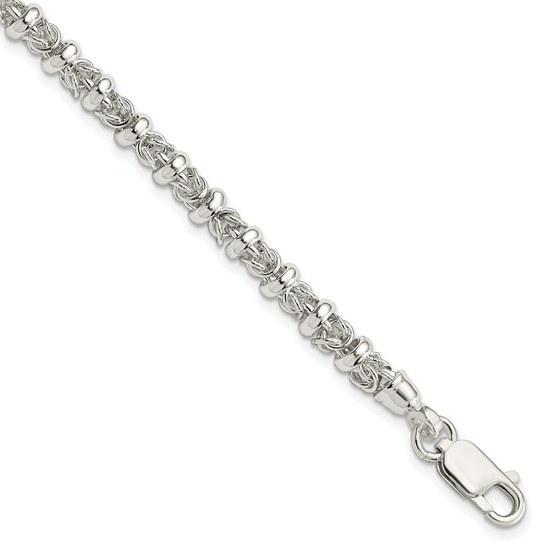 7.5 Zoll Sterlingsilber Poliert Armband