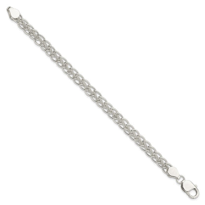 7.5 Zoll Sterlingsilber Poliert und Strukturiert Fantasie Armband